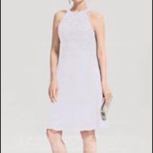 White sequin/chiffon dress